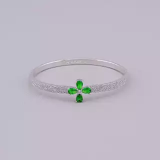 Браслет шарнірний Xuping Фіаніт 17 см (родій)