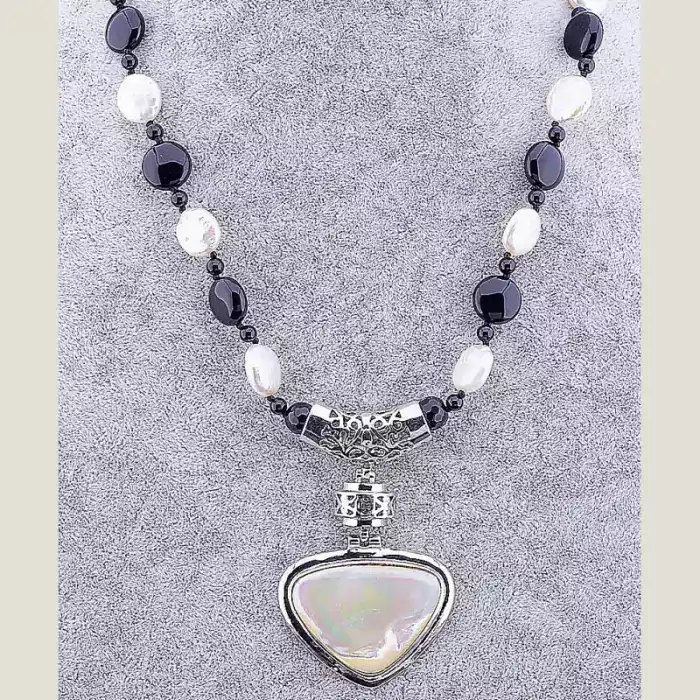 🏷️️ Намисто Перламутр, Агат 46 см ss_52118