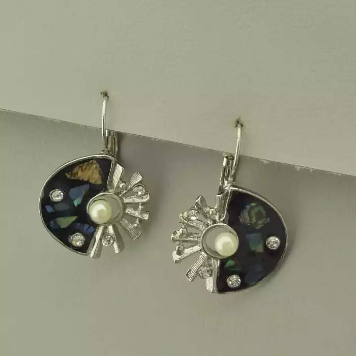 🏷️️ Підвіска + Сережки Галіотіс, Перли, Фіаніт 44 см. ss_100718