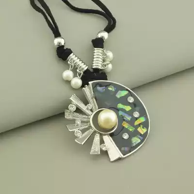 🏷️️ Підвіска + Сережки Галіотіс, Перли, Фіаніт 44 см. F-100718