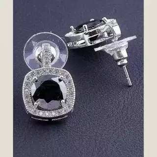 Сережки пусети Big Dipper Фіаніт (родій)