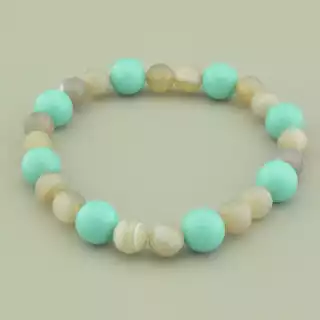 Браслет резинка Майорка, Агат 20 см.