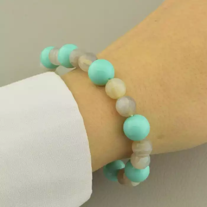 🏷️️ Браслет резинка Майорка, Агат 20 см. ss_101332