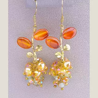 Сережки петельки Hand Made Сердолік