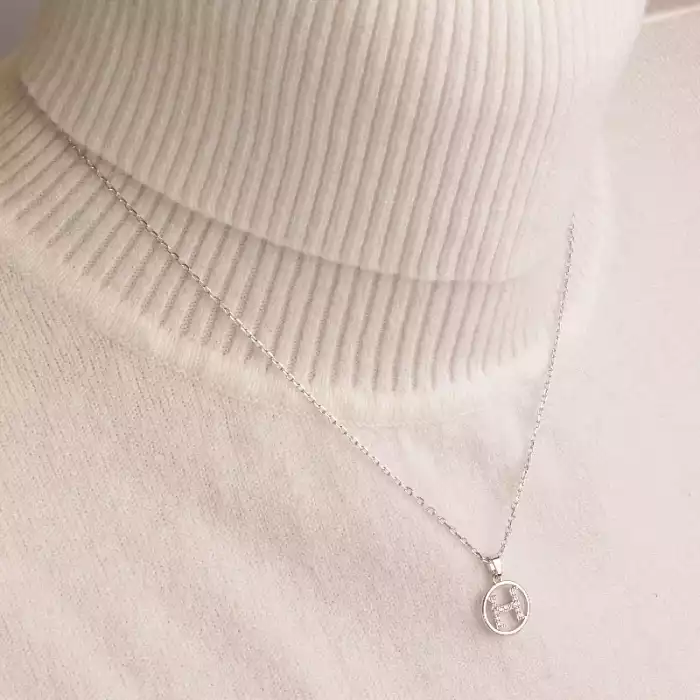 🏷️️ Набір Saiya Фіаніт 40 см. (родій) ss_94089