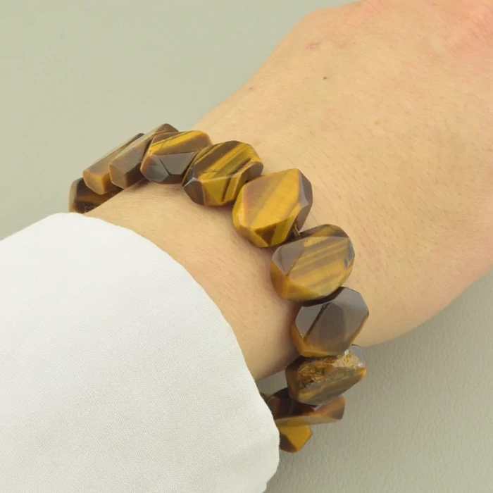 🏷️️ Браслет резинка Тигрове око 20, 5 см. ss_101932