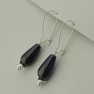 Сережки довгі петля Агат