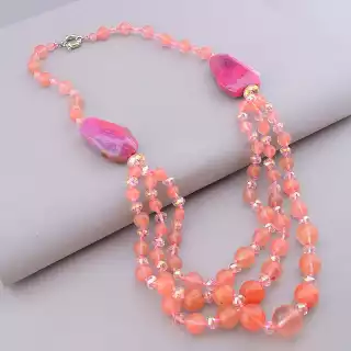 Намисто Агат, Кварц 65 см