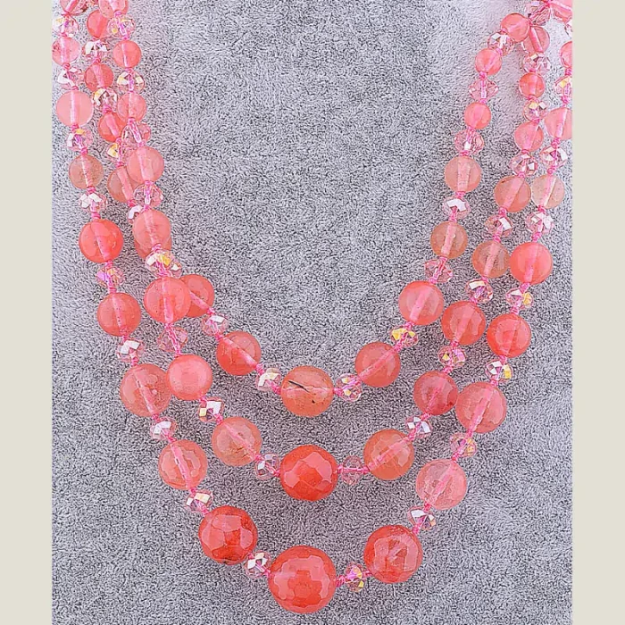 🏷️️ Намисто Агат, Кварц 65 см ss_79408