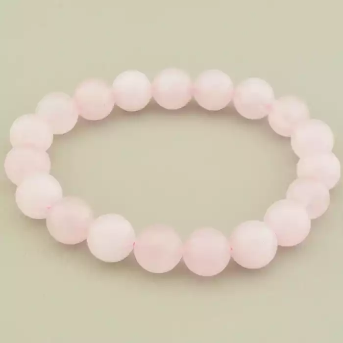 🏷️️ Браслет на резинці Рожевий кварц 18 см F-105648