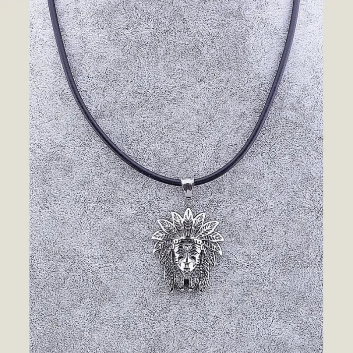 🏷️️ Підвіска індіанець медична сталь 316L 44 см ss_70524