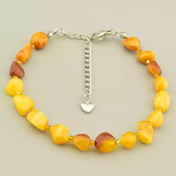 🏷️️ Браслет на карабіні Янтар 19 см F-105948