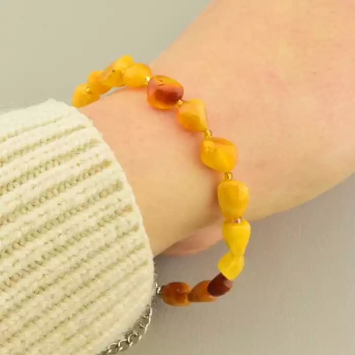 🏷️️ Браслет на карабіні Янтар 19 см F-105948