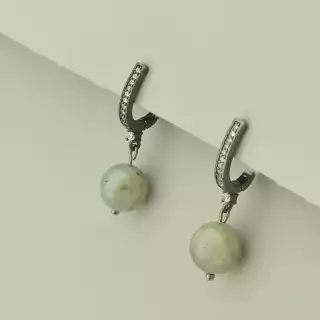 Сережки з англійським замком Лабрадор (хром)