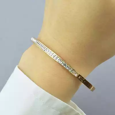 🏷️️ Браслет шарнірний Xuping Фіаніт 16 см (позолота 18к) F-48623