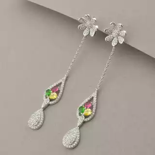 Сережки пусети Фіаніт Xuping (родій)