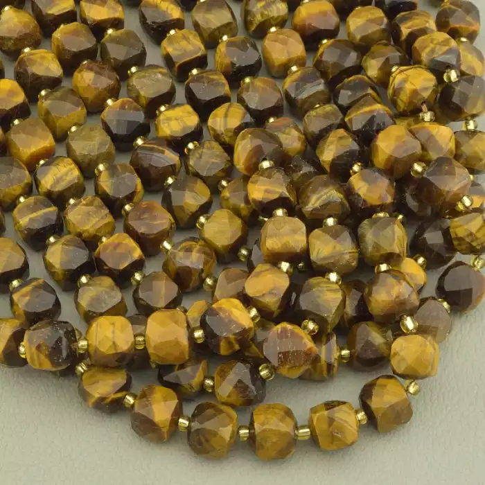 🏷️️ Нитка Тигрове око, Бісер 38 см. (без застібки) ss_99769