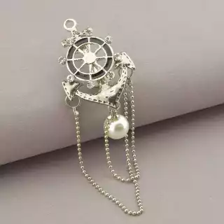Брошка якір та штурвал Майорка 55x30 мм