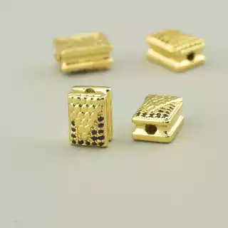 Вставка Фіаніт 10х7 (позолота 18к)