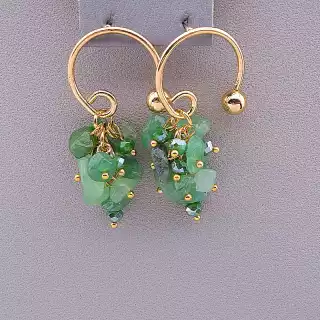 Сережки пусети Stainless Steel Нефрит