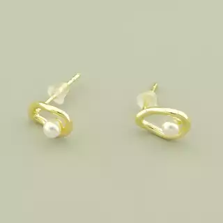 Сережки пусети Xuping Майорка (позолота 18к лимонна)