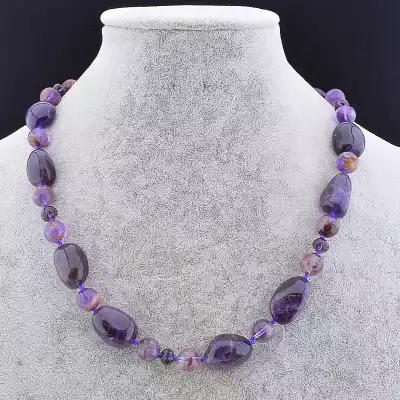 🏷️️ Намисто Аметист, Чеський кришталь 50 см. F-86496