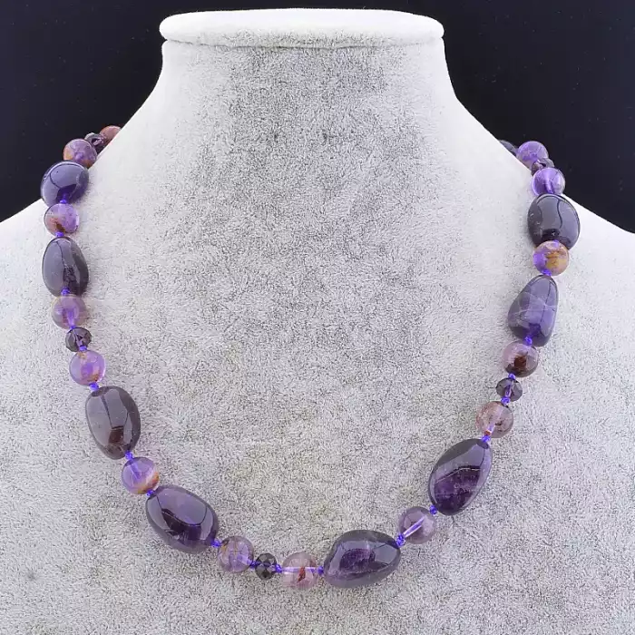 🏷️️ Намисто Аметист, Чеський кришталь 50 см. ss_86496