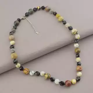 Намисто Яшма, Агат 48 см.