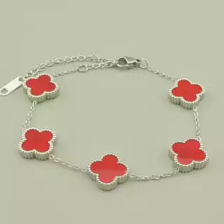 Браслет з карабіном Stainless Steel Емаль 17 см. (родій)