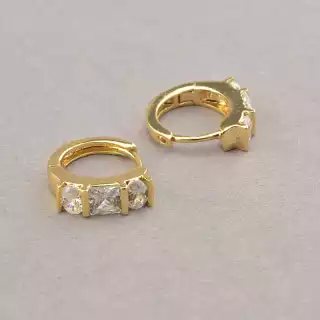 Сережки кільця Xuping Фіаніт (позолота 18к)