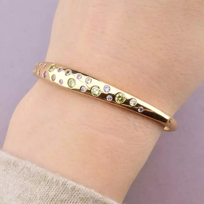 🏷️️ Браслет шарнірний Xuping Фіаніт (позолота 18к) ss_68618