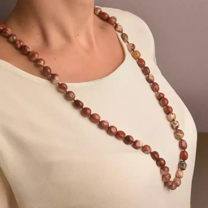 🏷️️ Намисто Яшма 90 см ss_68725