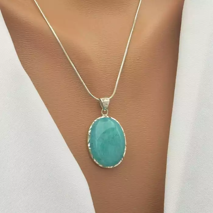 🏷️️ Кулон Амазоніт 31х20мм. (cрібло 925 проба) ss_104425