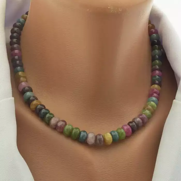 🏷️️ Намисто кварц (39 см, карабін, сталь, різнокольоровий, срібний) ss_105134