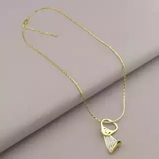 Підвіска Winniana Фіаніт 45 см (позолота 18к)