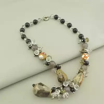 Намисто Агат, Чеський кришталь 50 см.