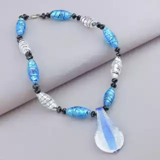 Намисто Муранское скло, Чеський кришталь 47 см.