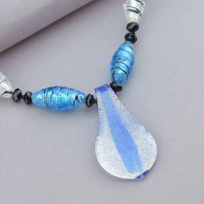 🏷️️ Намисто Муранское скло, Чеський кришталь 47 см. ss_90856