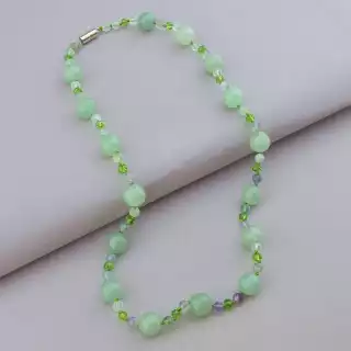 Намисто Нефрит, Флюорит 56 см.