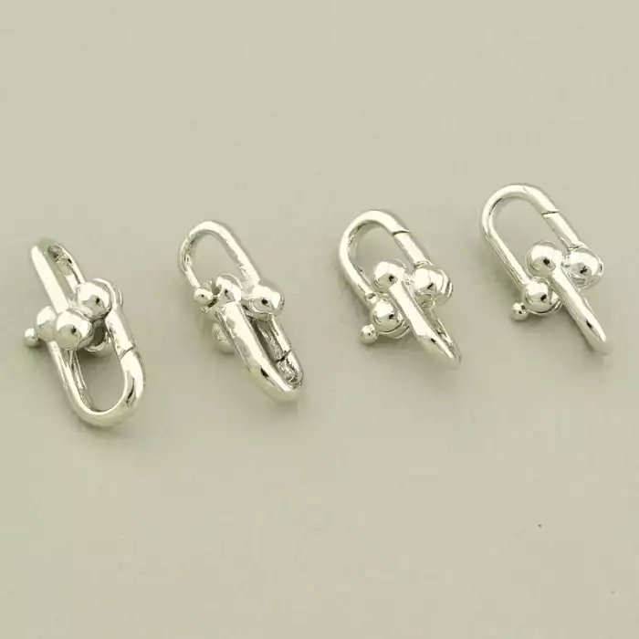 🏷️️ Застібка карабін 15х6мм. (родій) F-106054