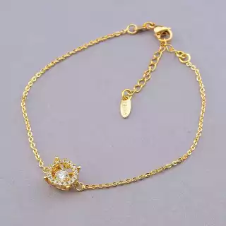 Браслет з карабіном Xuping Фіаніт 18 см (позолота 18к)