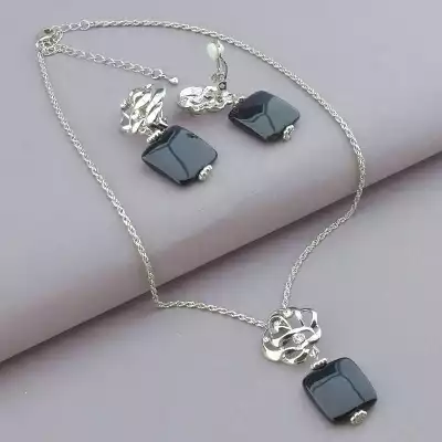 Підвіска+Серьги Агат 42 см