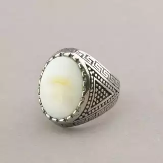 Перстень Stainless Steel Перламутр медична сталь 316L27, 6 р