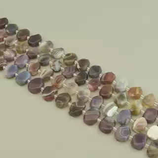 Намистини Агат 38 см. на нитці (натуральне каміння, без застібки)