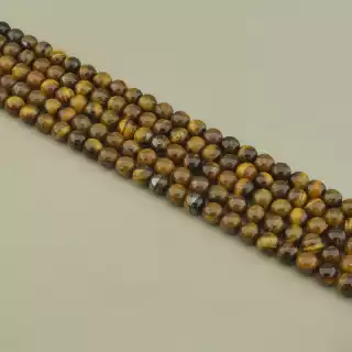 Намистини Тигрове око 38 см. 10 мм. на нитці (натуральне каміння, без застібки)