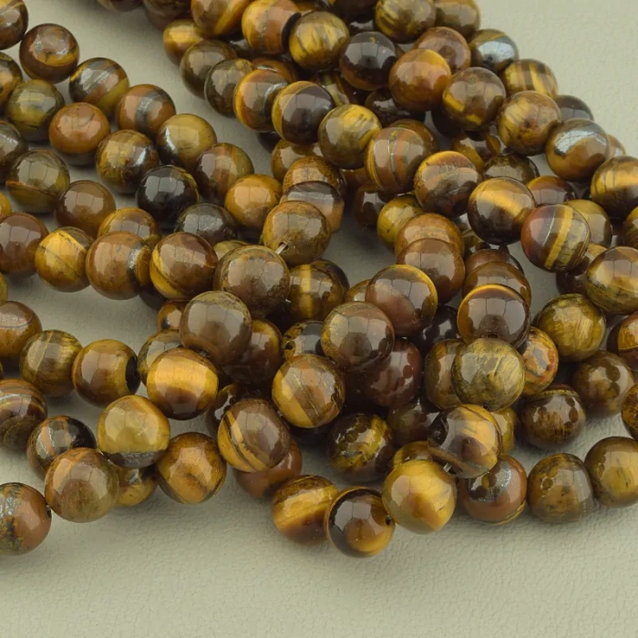 🏷️️ Нитка Тигрове око 38 см. 10 мм. (без застібки) ss_99770