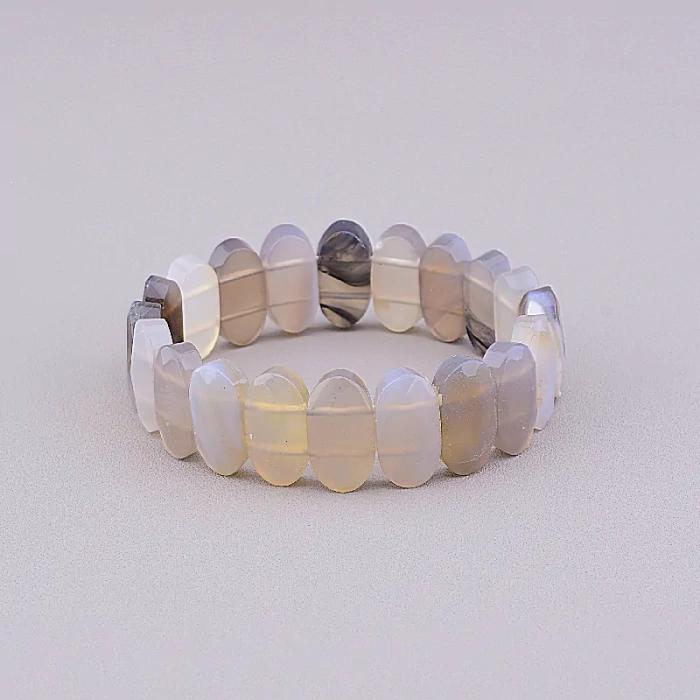 🏷️️ Браслет резинка Агат 19 см. ss_99977