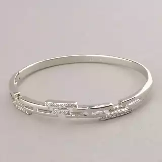 Браслет шарнірний Xuping Фіаніт 17 см (родій)