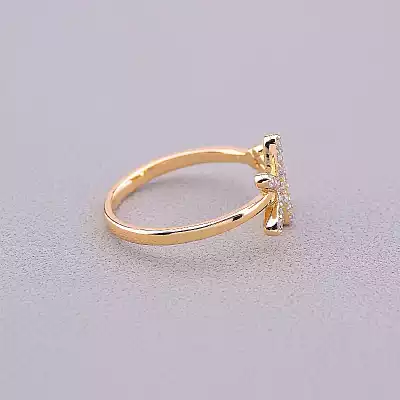 🏷️️ Каблучка квітка Xuping Фіаніт (позолота 18к) F-73639