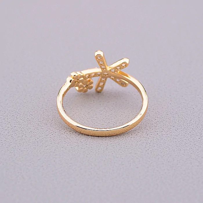 🏷️️ Каблучка квітка Xuping Фіаніт (позолота 18к) ss_73639